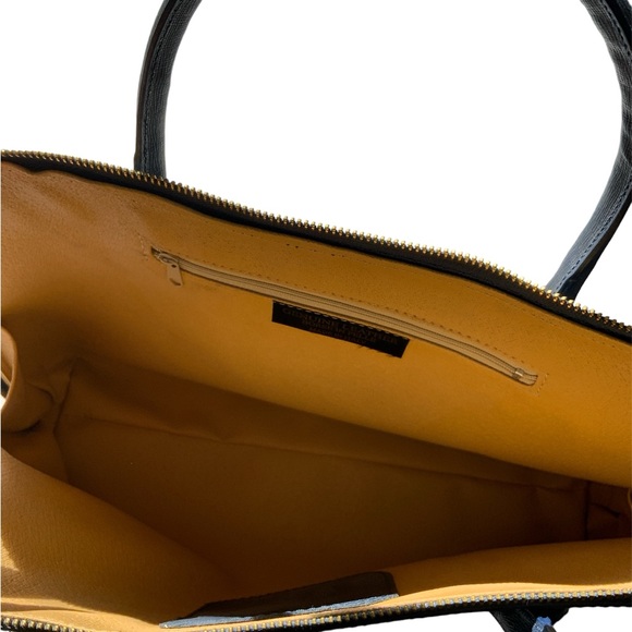 Borse in Pelle blue Italian leather zippered tote, 14 1/4”L, 10 1/2”H, 4… - Picture 4 of 4